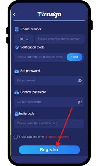 Click on register button